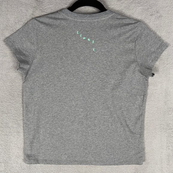 Clare V. Liberez Les Sardines Short Sleeve Shirt Women's XS Gray 100% Cotton - Picture 5 of 9